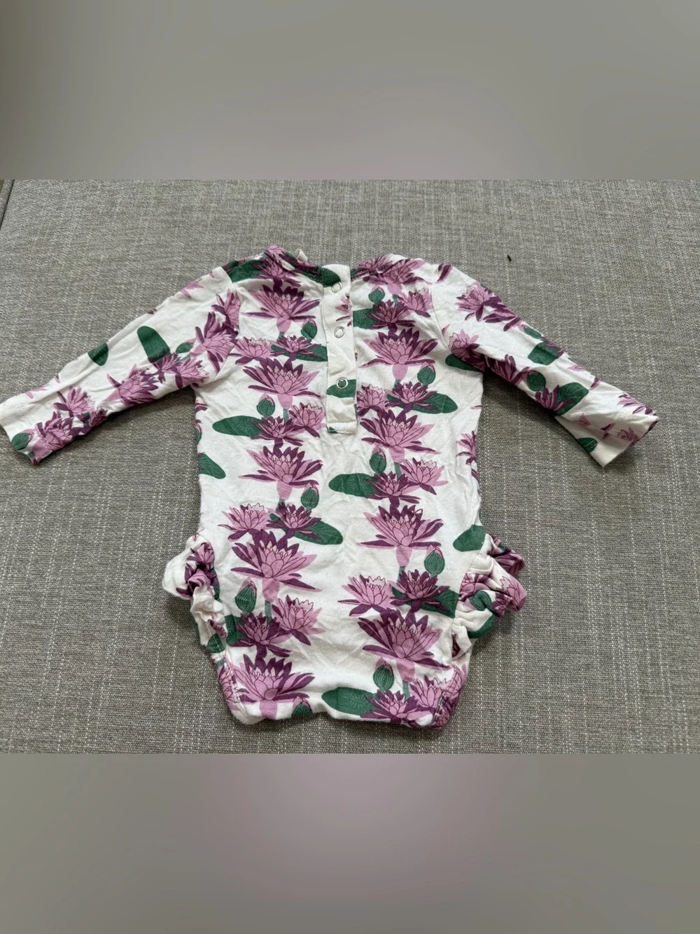 kate quinn Infant One-Piece with Purple Floral Accents